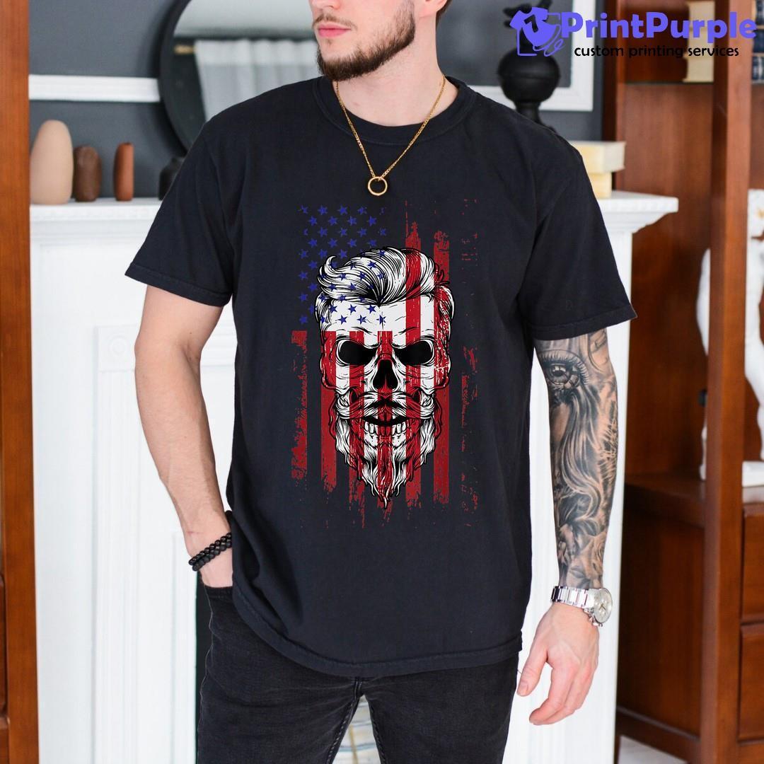 Sun68 American Flag Skull Mom Patriotic 4th of July T-Shirt