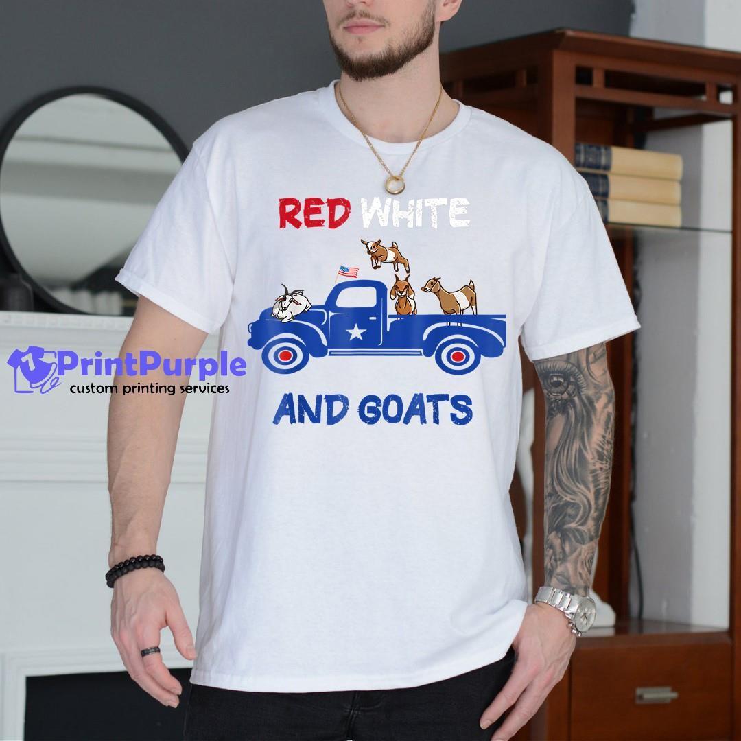 Red White And Goats 4Th Of July 2022 Shirt - Designed And Sold By 7Printpurple