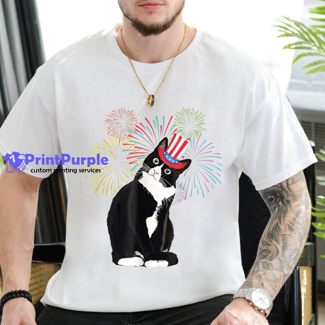 Tuxedo Cat 4Th Of July Patriotic Adults Kids Shirt - Designed And Sold By 7Printpurple