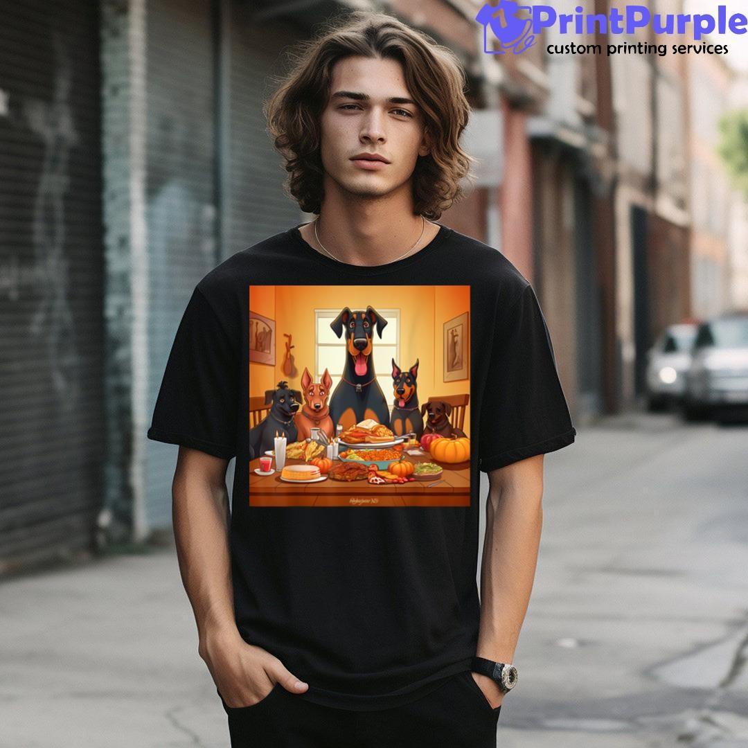 Thanksgiving Dobermann Dobermann Thanksgiving Unisex Shirt - Designed And Sold By 7Printpurple