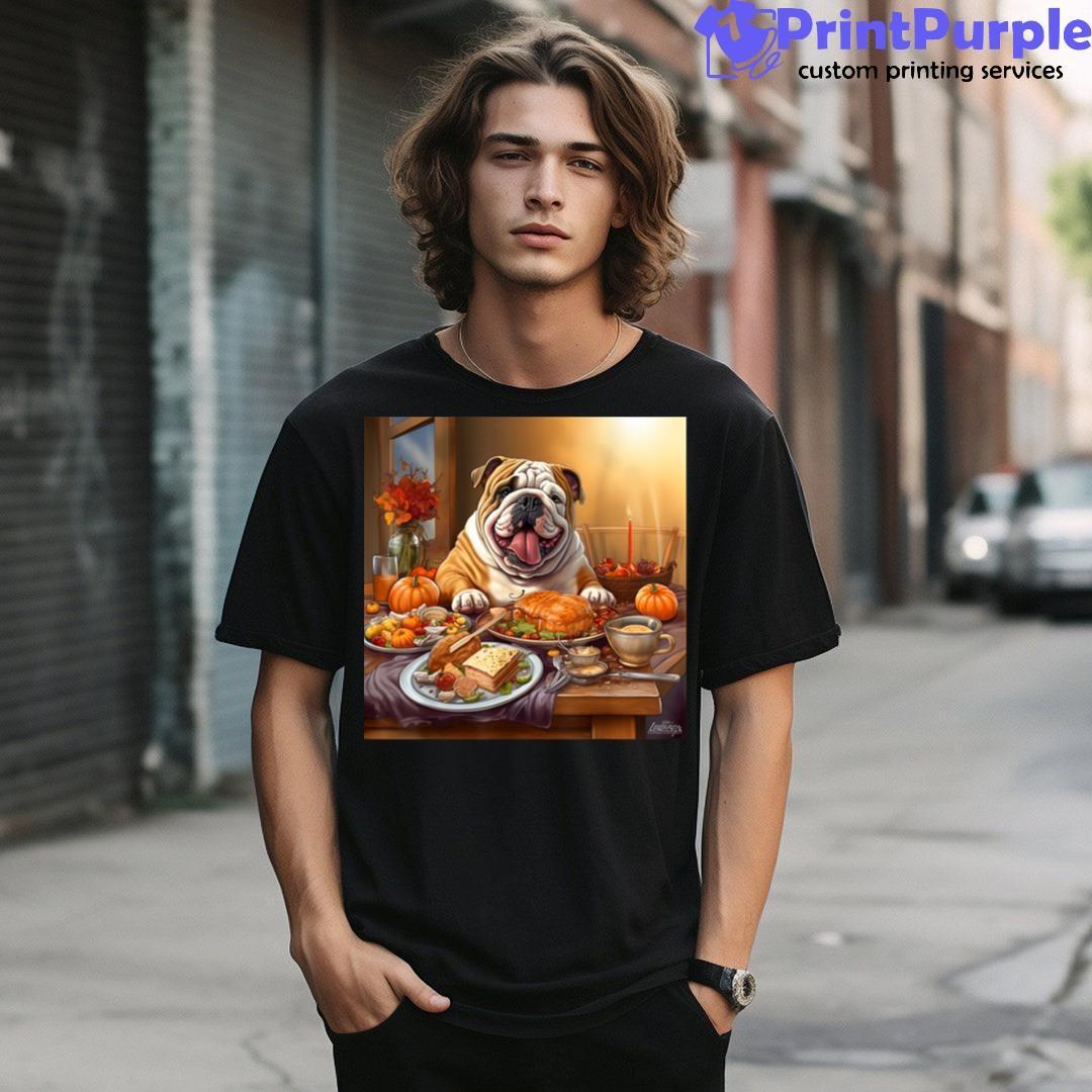 Thanksgiving English Bulldog English Bulldog Thanksgiving Shirt - Designed And Sold By 7Printpurple