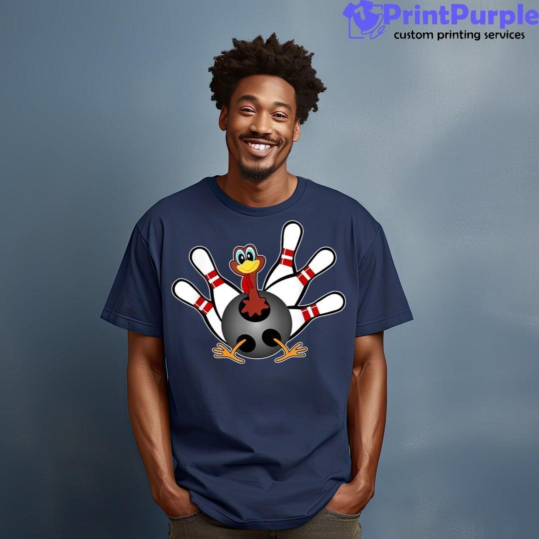 Thanksgiving Turkey Bowling Pin Matching Team Shirt - Designed And Sold By 7Printpurple