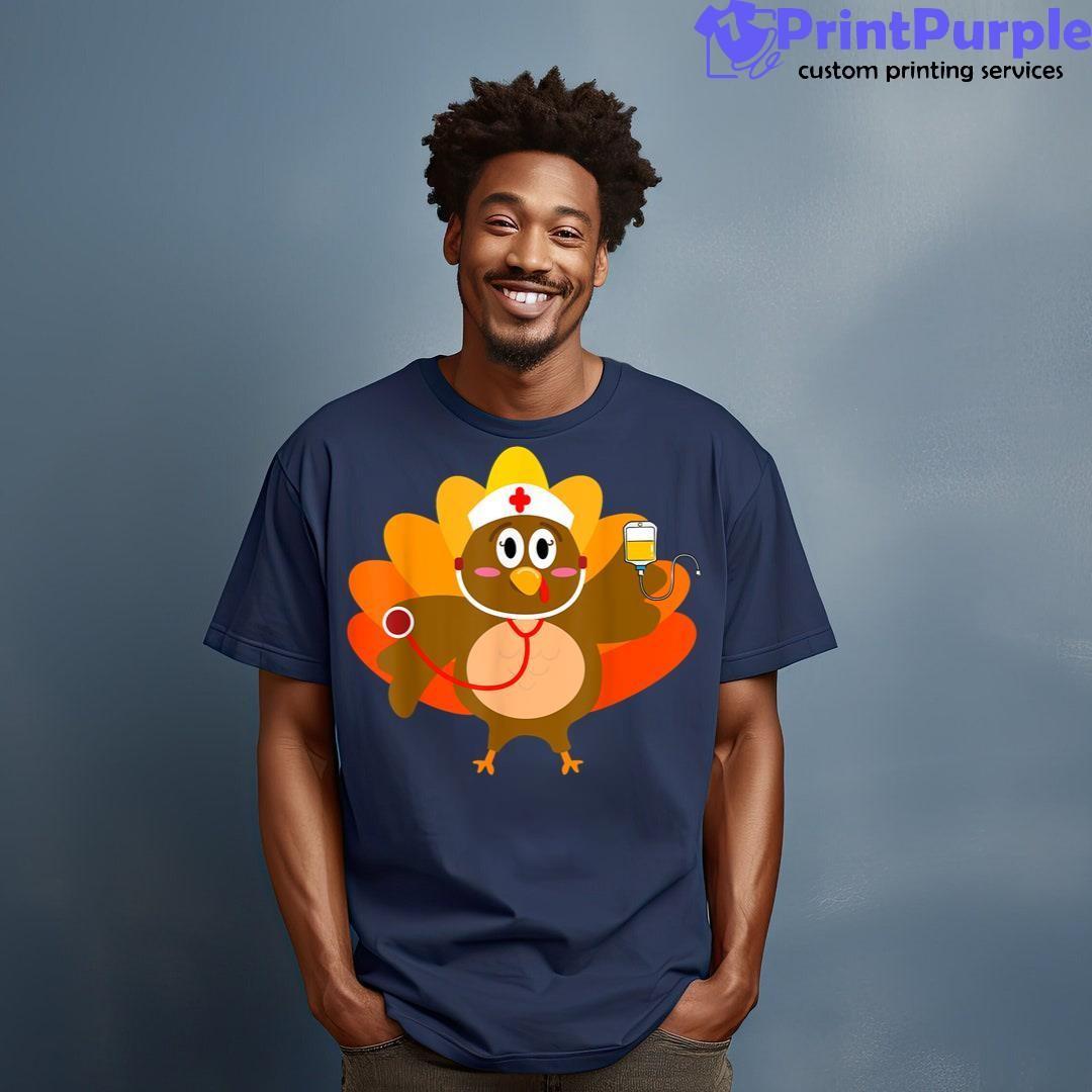 Thanksgiving Turkey Nurse Holiday Nursing Shirt - Designed And Sold By 7Printpurple