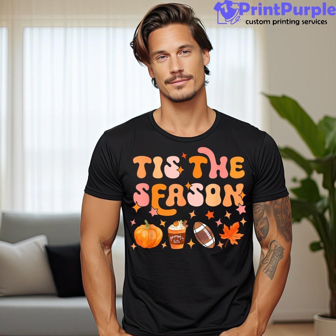 Tis The Season Pumpkin Spice Autumn Fall Leaves Women Girls Shirt - Designed And Sold By 7Printpurple