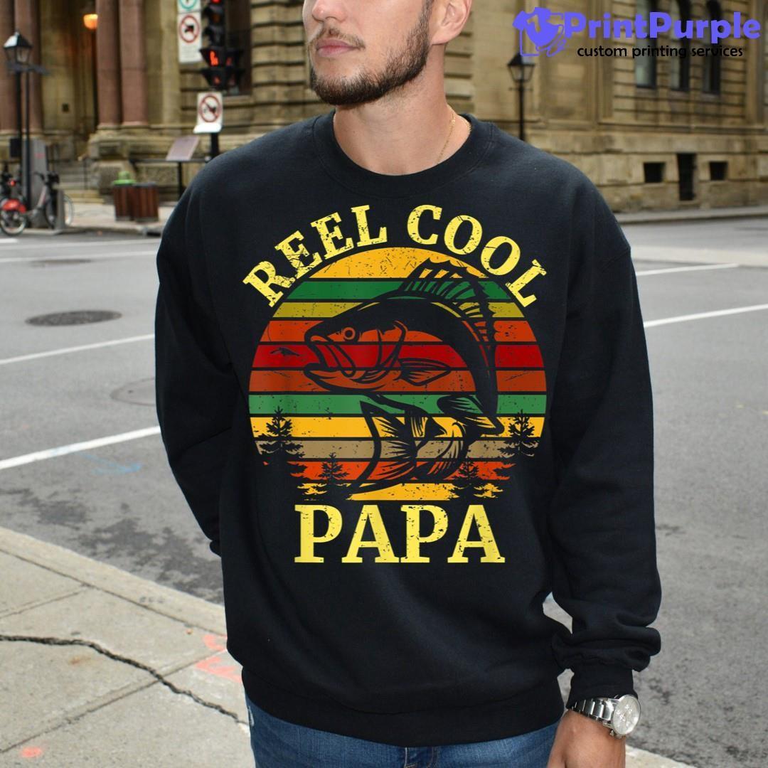 Mens Father's Day Gifts Fishing Reel Cool Papa Dad Funny Shirt