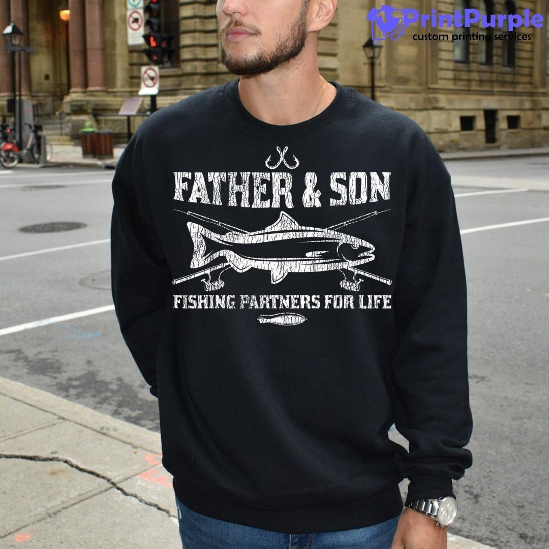Vintage Partner For Life Father Son Dad Kid Matching Fishing Shirt