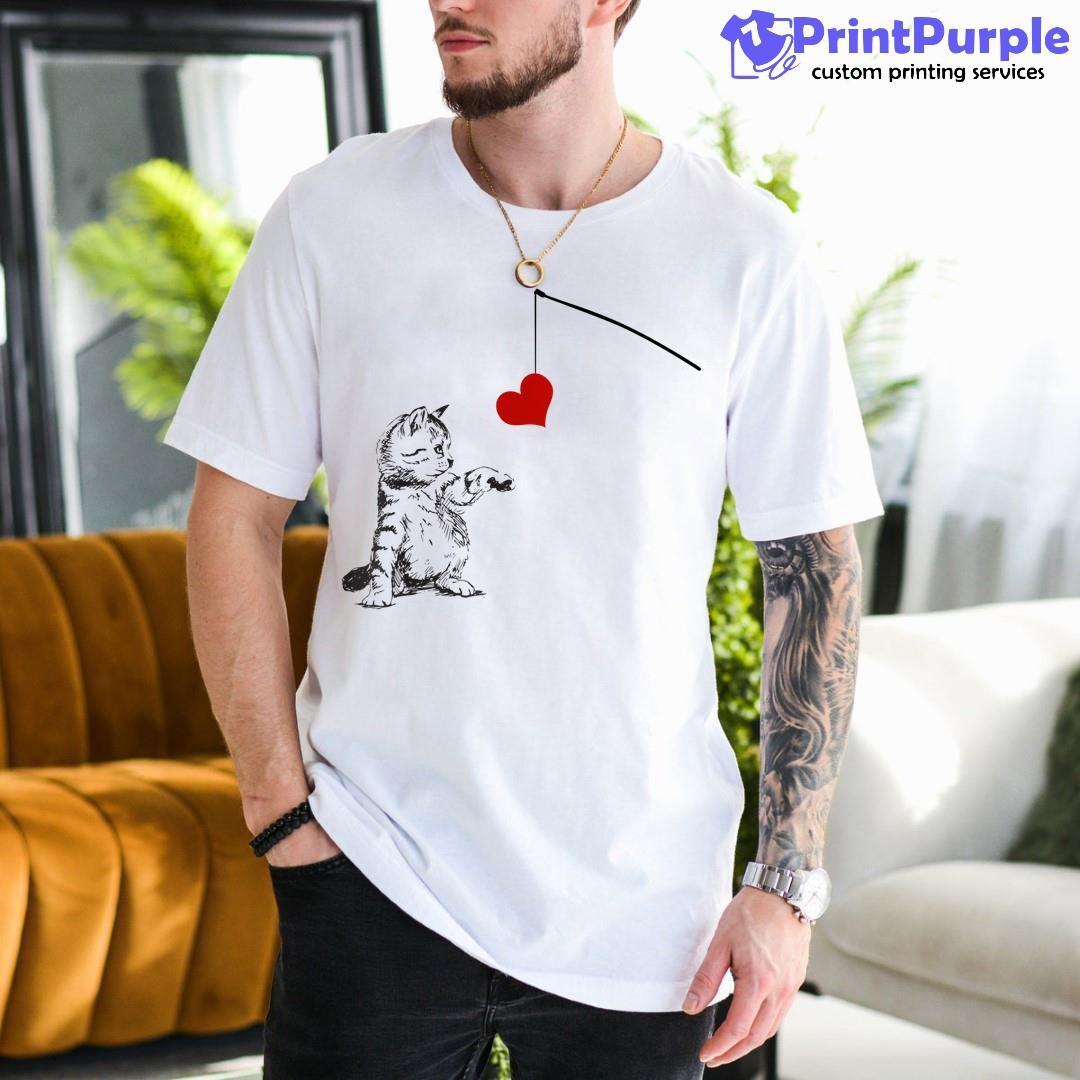 Cat Lovely Play Fishing Pole Cat Toys For Cat Dad Cat Mom Shirt - Designed And Sold By 7Printpurple