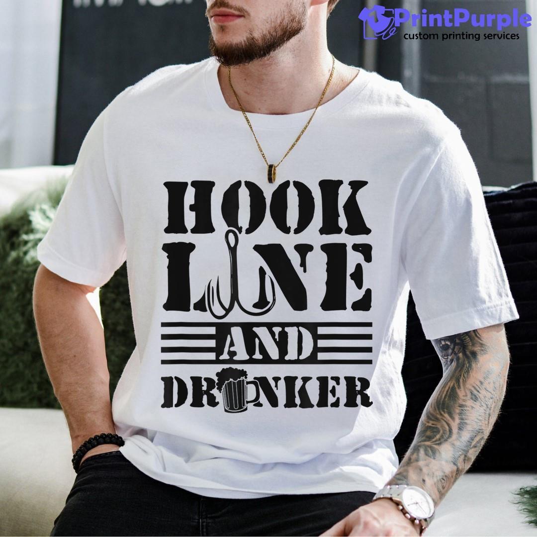 Hook Line And Drinker Fishing Beer Funny Gift Set Idea Shirt - Designed And Sold By 7Printpurple