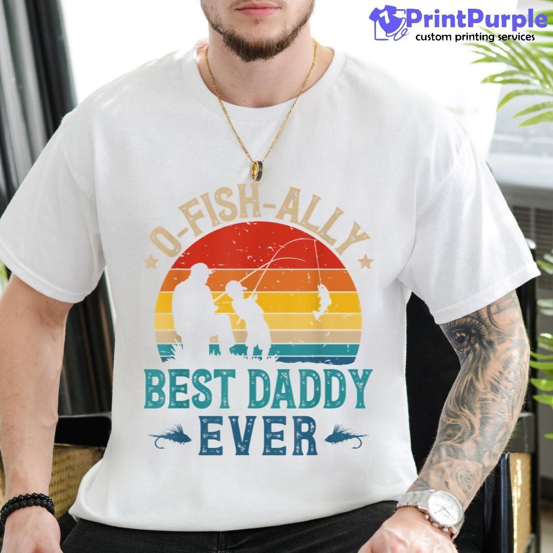 Mens Vintage Fishing Best Daddy Ever Ofishally Sunset Fisherman Shirt - Designed And Sold By 7Printpurple