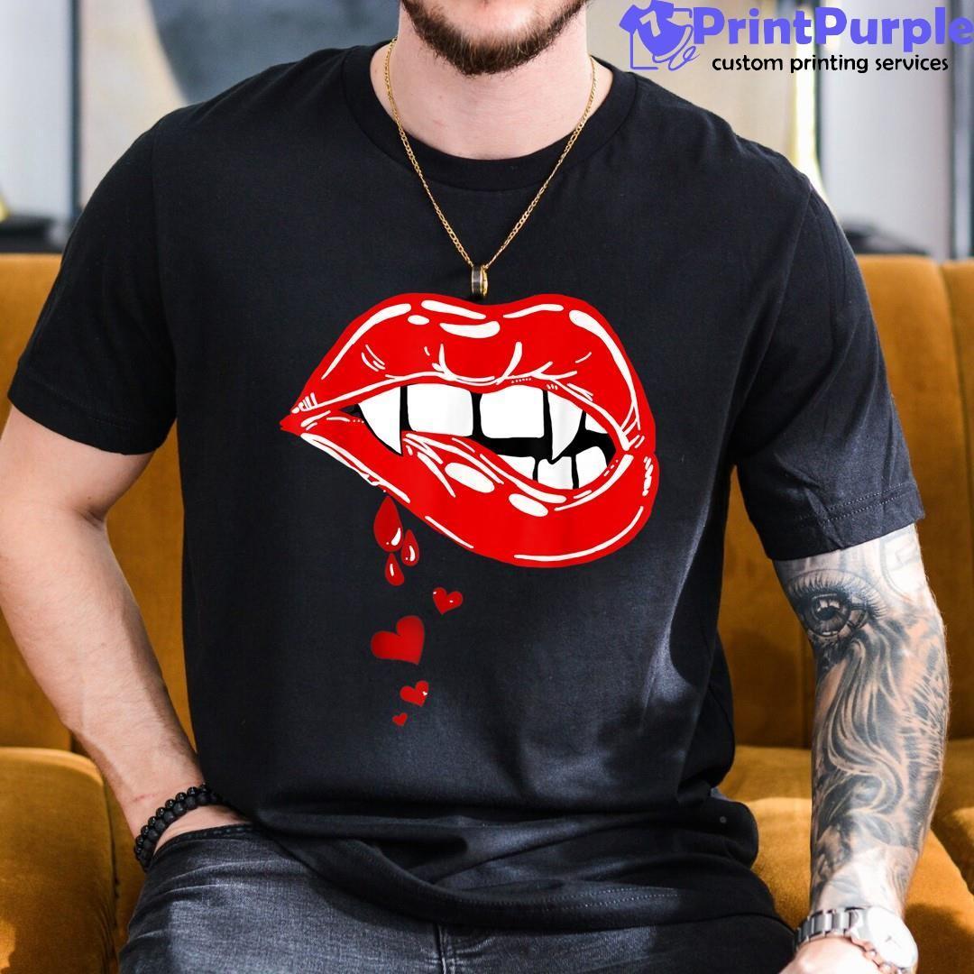 Vampire Fangs Black Lips For And Halloween' Women's T-Shirt