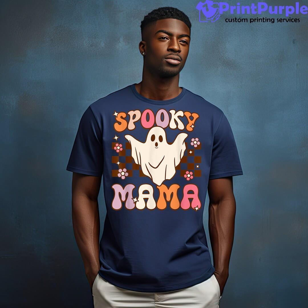  Retro Groovy Halloween Ghost Spooky Mama Costume T