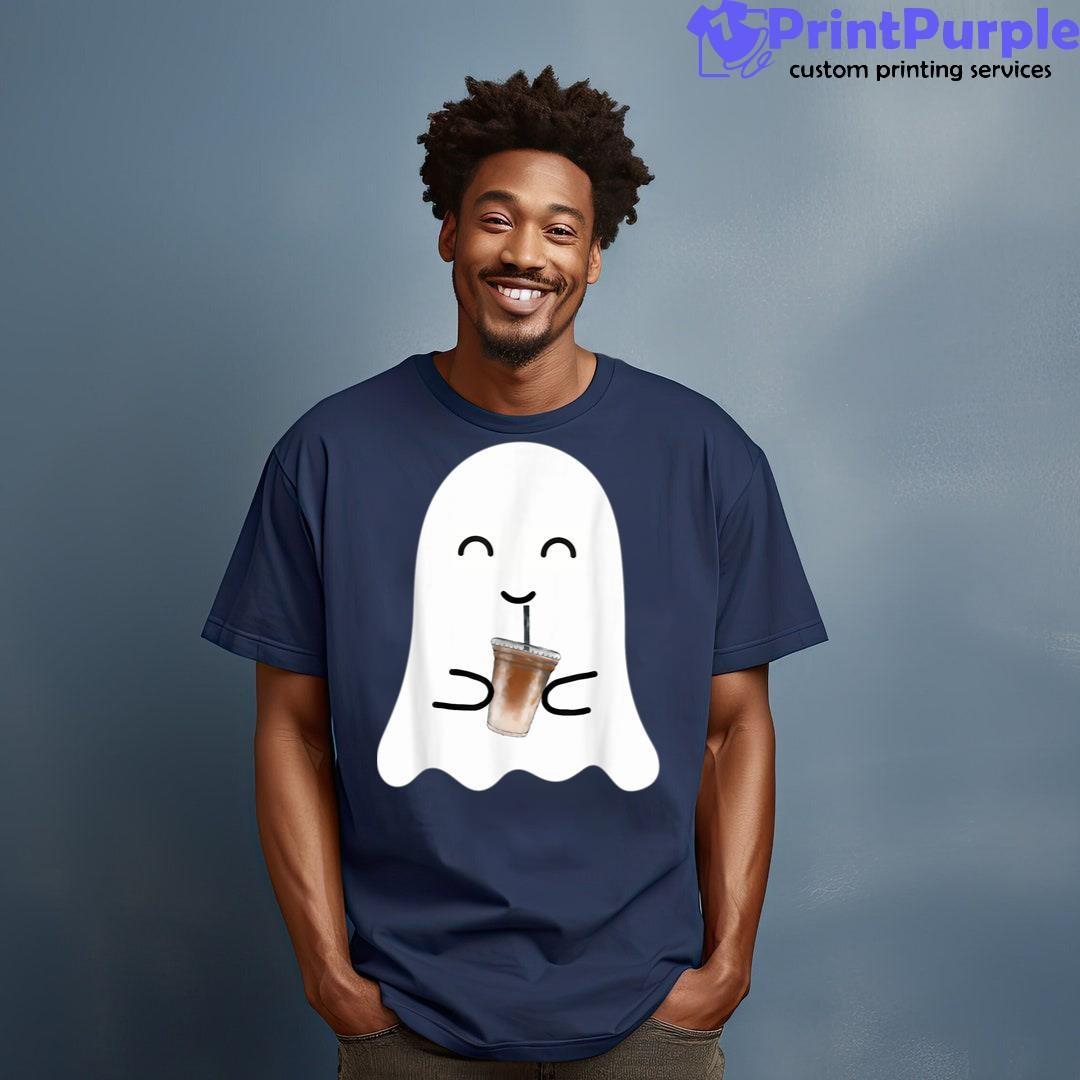 Spooky Season Cute Little Ghost Ice Coffee Halloween Shirt - Designed And Sold By 7Printpurple