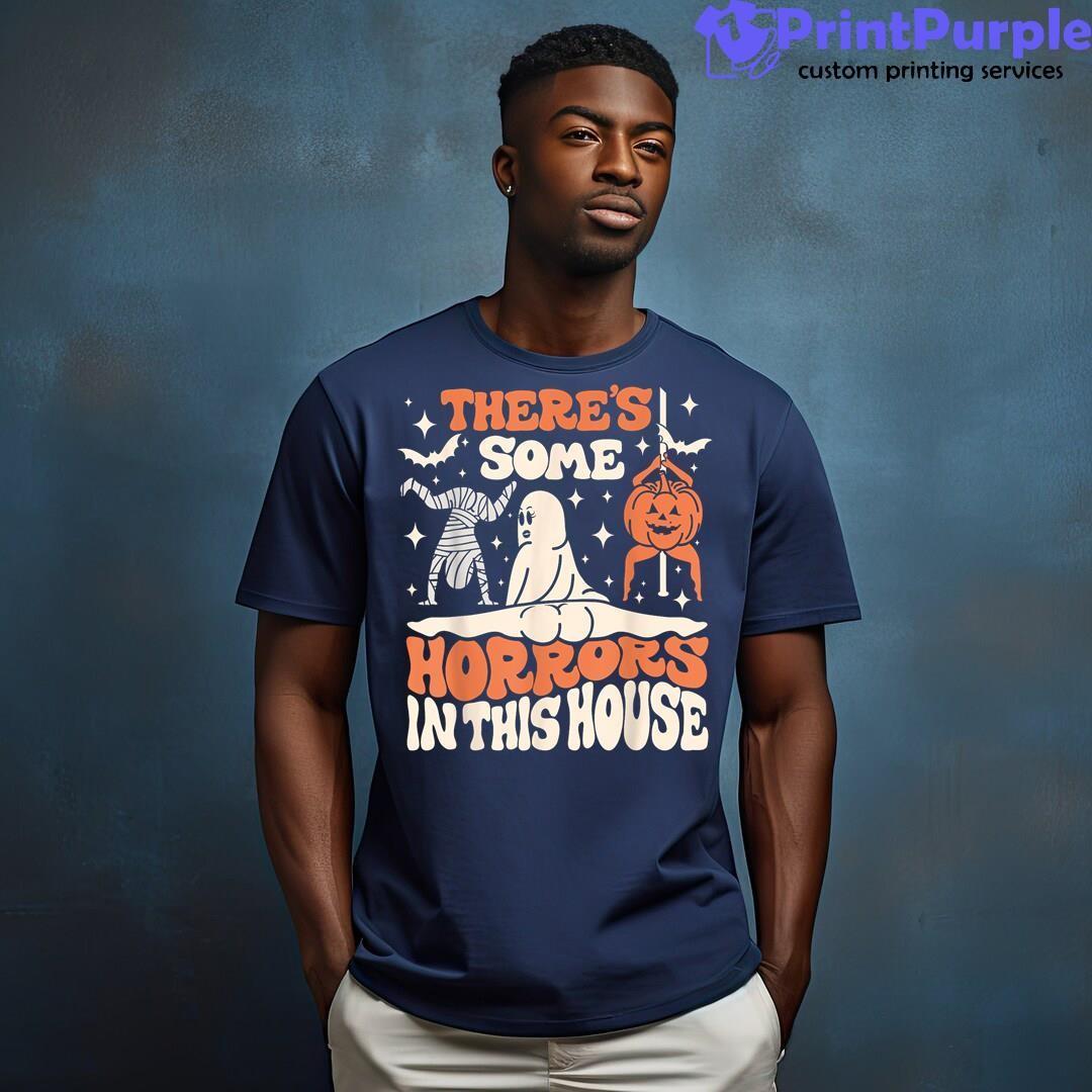 There'S Some Horrors Ghost Spooky Pumpkin Funny Halloween Unisex Shirt - Designed And Sold By 7Printpurple