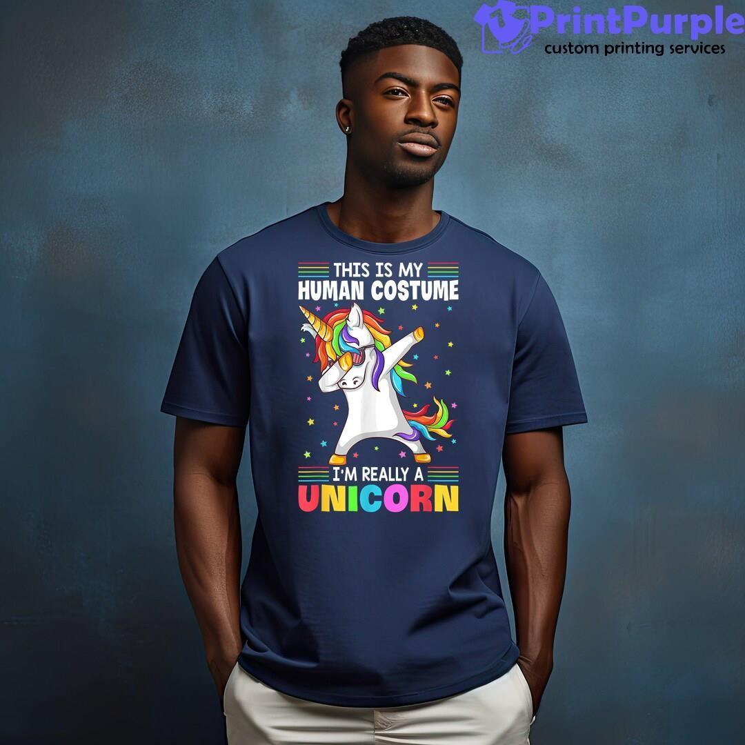 This Is My Human I'M Really A Unicorn Halloween Boys Shirt - Designed And Sold By 7Printpurple