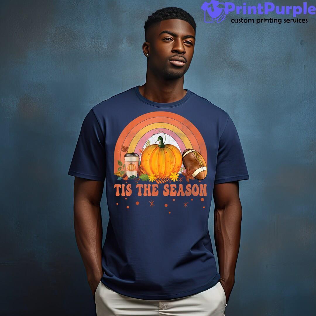 Tis The Season Halloween Pumpkin Coffee Football Fall Y'All Shirt - Designed And Sold By 7Printpurple